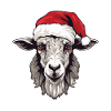 Goat Xmas Christmas Animal Head
