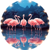 Flamingo Flock Tropical, Love Flamingos