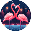 Flamingo Flock Tropical, Love Flamingos