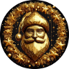Weihnachtsmann in Gold mit Sternen