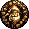 Weihnachtsmann mit Mütze und Sternen