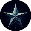 Blue star in polygon style