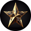 Gold star in polygon design