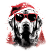 Magical Labrador Christmas dog in the snow
