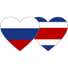 Russie Costa Rica Drapeau Coeur