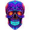 Neon Skull Psychedelisch