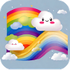 Cute clouds with rainbow