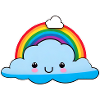 Cute cloud with rainbow