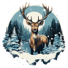 Hirsch - Wald und Schneedesign