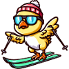 Chicken Chicks on Skis - Cuter