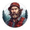 Lumberjack / Man / Beard / Forest / Shirt / Tree