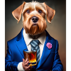 Gentleman Dog im Anzug