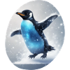 Süßer Pinguin hüpft
