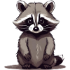 Waschbär sitzend