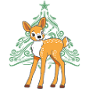 Baby deer and Christmas tree