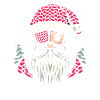 Weihnachtsmann Strickmuster mit Augenklappe