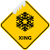 Game crossing "snowflakes" with snowcap