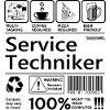 Servicetechniker Skills, schwarze Schrift