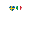 Sverige Italien Vintage Heartbeat Flagga Sverige