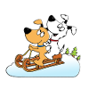 SCHNEE - SCHLITTENFAHREN - RODELN - HUNDE
