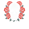 Rote Rose Goth Schädel