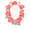 Red Rose Goth Skull