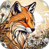 Fuchs mit Blumen