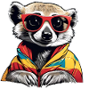 Naughty meerkat with sunglasses