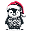 Penguin Santa Cute Christmas