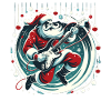 Guitar Player Santa Christmas Guitarist