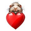 Guinea pig love with heart
