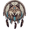 Dream catcher with wolf