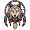 Dream catcher with wolf