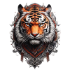 Bengal tiger head style Viking tattoo