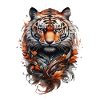 Tiger Head Style Tribal Tattoo