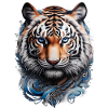 Blauäugiger Tiger Maori Tattoo Stil