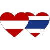 Austria Thailand Flag Heart