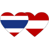 Thailand Austria Flag Heart