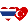 Thailand Türkiye flag heart