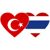Turkey Thailand Flag Heart