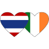 Thaïlande Irlande drapeau coeur