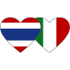 Thailand Italy Flag Heart