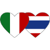 Italy Thailand Flag Heart