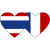 Thailand France Flag Heart