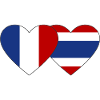 France Thailand Flag Heart