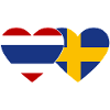 Thaïlande Suède Drapeau Coeur