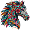 Pferd mit Mandalas verziert