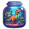 Dinosaur in a Cartoon Jar