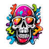 Skull / Skull / Sunglasses / Cool / Comic