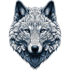 Wolf mit Mandalas verziert